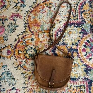 VINTAGE COACH Brown Leather Crossbody Bag DISTRESSED 334-0613